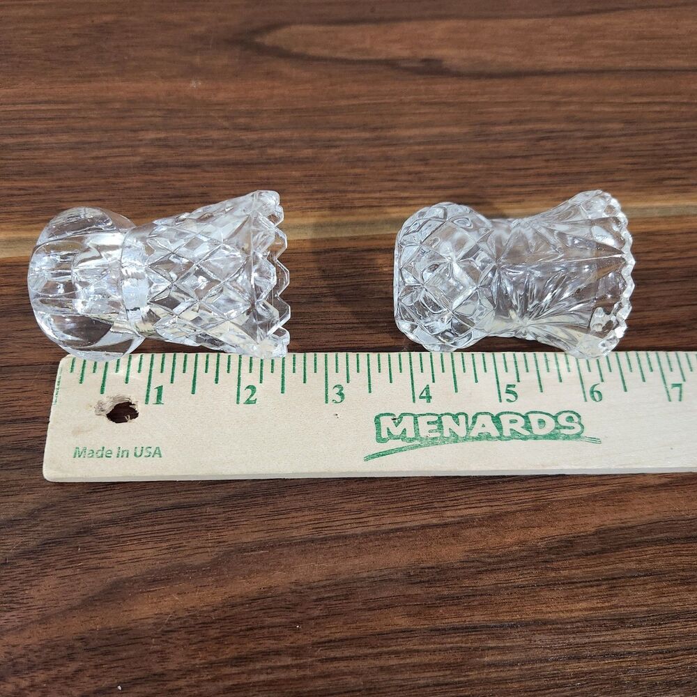 Vintage Lot of 5 Mixed Cut Crystal Glass Open Salt Cellars Vases Trinkets Mini - Picture 7 of 9
